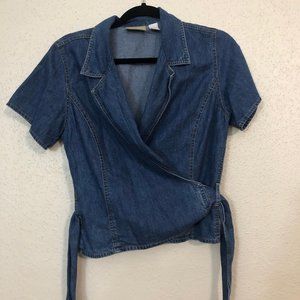 Denim Wrap Top